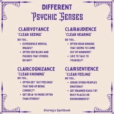 Clairvoyant Psychic Abilities, Psychic Senses, Spiritual Journals, Wiccan Spell Book