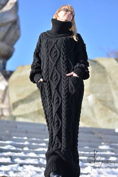 oh my god.   ORDER handmade WOOL dress hand knitted dress Tneck sweater Woolen Dress, Hand Knitted Dress, Wool Sweater Dress, Cowl Neck Sweater Dress, Crochet And Knitting, Solid Sweaters, Turtleneck Sweater Dress, Mohair Sweater, Bag Crochet