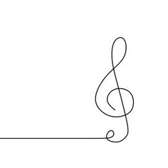 a black and white line drawing of a treble