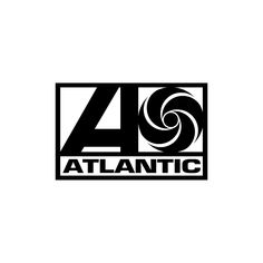 a black and white logo with the word atlantic on it's left hand side