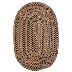 an oval rug on a white background