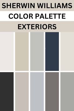 the color scheme for sherwinn williams's color palettes is shown in black and