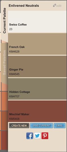 the color scheme for an exterior neutrals palette is shown in shades of brown, beige and