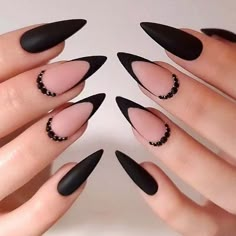 Nail Aesthetic, Unghie Sfumate, Stiletto Nails Designs, Wedding 2025, Fake Nail, Nails Black, Stick On Nails