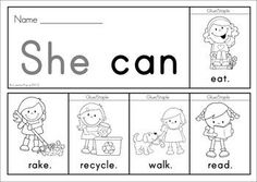 a printable worksheet with pictures of children's words and their names