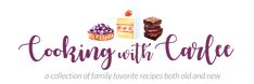 the logo for looking with cake, a collection of family favorite recipes and new desserts