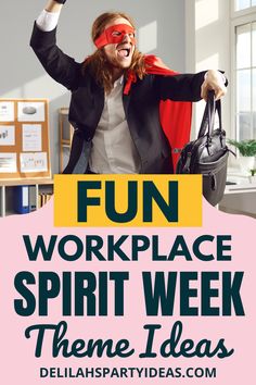 Spice up your work routine with our curated spirit week ideas for the workplace! Transform mundane Mondays into 'Mismatch Day' and Fridays into 'Team Colors Day' for a burst of energy. With our suggestions, you'll foster a sense of camaraderie and fun among your colleagues. Explore innovative Spirit Week theme ideas to bring everyone together. Funny Spirit Days, People Week Ideas, Workplace Spirit Week Ideas, Staff Underground Spirit Week, Spirit Week Themes Work, Workplace Party Ideas, Fun Friday Ideas For Work, Themed Dress Up Days For Work, Work Dress Up Day Themes