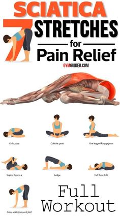 a poster showing how to do stretches for pain relief