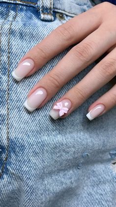 Дизайн с бантиками Elegant Touch Nails, Cow Nails, Modern Nails, Blush Nails, Classy Acrylic Nails, Soft Nails, Dream Nails, French Tip Nails, Square Nails