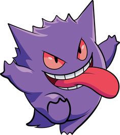 an image of a purple monster with red tongue