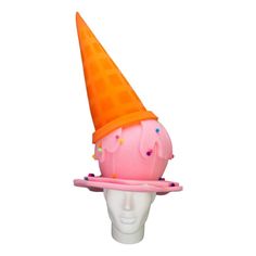 "Get this Awesome Ice Cream Cone Hat Today! This Ice Cream Cone Hat will definitely make you stand out at your next Party, Wedding, Corporate Event, Birthday, Quinceanera, or Halloween Party! Product Details: ✓Made in the USA ✓Handmade ✓High Quality Foam ✓One Size Fits Most ✓Customizable to your preferences \"This is where your party starts\". Give your next party a new life and rediscover your youth with Foam Party Hats. Foam Party Hats Guarantee At Foam Party Hats we believe our hats help brin Ice Cream Pink, Cone Hat, Ice Cream Man, Foam Party, Western Parties, Ice Cream Birthday, School Event, Top Hats, Ice Cream Party