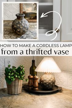 how to make a cordless lamp from a thrift vase