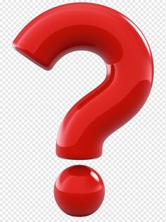 a red question mark on a white background png, transparent and no background image