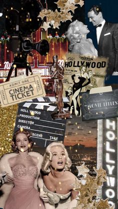 collage of hollywood stars and movie memorabilia