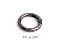 an image of a metal ring on a white background with measurements for the size and width