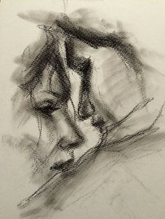 a pencil drawing of a woman's face