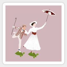 a man and woman dressed in colonial garb holding an umbrella while standing next to a turtle