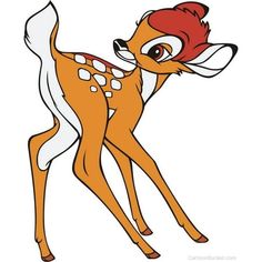 a cartoon deer with red hair and spots on it's face