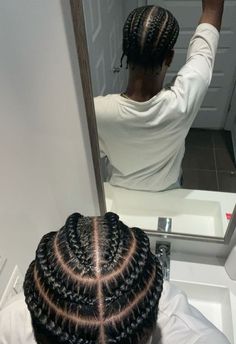 Different Cornrow Styles Men, Afro Cornrow Hairstyles, Cornrows Ideas For Men, Medium Length Braids For Men, Cornrows Men Black Hairstyles, Cornrows Styles Men, 6 Braids Men, Short Braids Men, Men Straight Back Braids