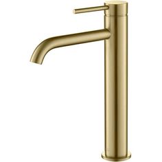 a gold faucet on a white background