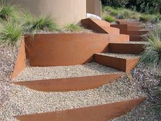 a set of steps made out of concrete