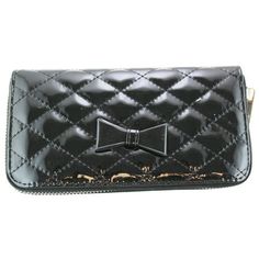 Stylish Japanese Quilted Compact Purse;Slim & Convenient Womans Wallet.;Stylish Womans Compact Purse.;Zipper Secures Purse Closed On 3 Sides.;Padded Exterior Feel Good In Your Hand.;Accordion Style Pockets With 1 Zippered Pocket.;Includes Plenty Of Card Pockets.;Measures Approximately: 7 1/2 Wide x 4 Tall x 1 Thick (Inch). Size: One Size.  Color: Black.  Gender: female.  Age Group: adult. Rectangular Wallets With Zipper Closure For Party, Party Wallets With Zipper Closure, Rectangular Party Wallets With Zipper Closure, Trendy Black Wallets For Party, Trendy Black Formal Wallet, Down Town, Japanese Quilts, Ice Queen, Cloth Bags