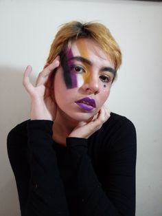 Pride Makeup Nonbinary, Non Binary Flag Makeup, Nonbinary Makeup Pride, Asexual Pride Makeup, Nonbinary Flag Makeup, Nonbinary Pride Makeup, Non Binary Nails, Asexual Makeup, Non Binary Makeup