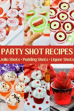 party shot recipes for jello shots, puddings and liquor shots