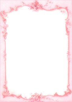 an ornate frame with pink flowers and scrolls on the edges, in front of a white background