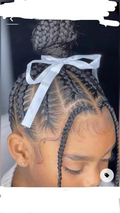 Kid Braid Styles Black Children Hair, Children's Braids Black Hairstyles, Braids Going Up Into A Ponytail, Kids Feed In Ponytail, Hair Styles For Children Daughters, Simple Kids Braided Hairstyles, Kids Braided Updo Hairstyles, Braids For Preteens Black, Little Black Girls Braided Hairstyles For Kids With Beads