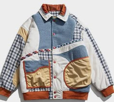 Ropa Upcycling, Top Streetwear Brands, Streetwear Jackets, Patchwork Coat, Dr Shoes, Distressed Denim Jacket, Top Streetwear, Clothes Aesthetic, Style Hip Hop