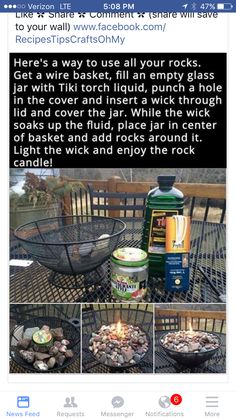 the instructions for how to make an outdoor fire pit with rocks and water in it