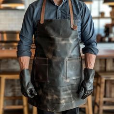 Butcher Outfit, Apron Outfit, Bar Apron, Welding Apron, Butcher Apron, Barber Apron, April Crafts, Craft Apron, Full Apron