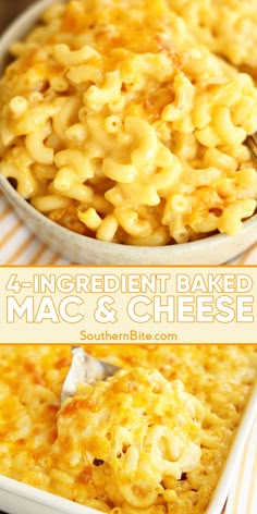 this is an image of baked macaroni and cheese