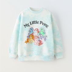 Nwt Zara My Little Pony Baby Blue White Cloud Sweatshirt. Lavender Pony With Purple Hair Has Mark On Body As Picturedi Had Purchased As Is. Size 13/14. Smoke Free And Pet Free Home. Cute Long Sleeve Sweatshirt For School, Long Sleeve Kawaii Tops For School, Playful White Sweatshirt With Character Print, Cute Sweatshirt With Letter Print For Playtime, Cute Letter Print Sweatshirt For Playtime, Blue School Tops With Character Print, Blue Character Print School Tops, Cute White School Sweatshirt, Cartoon Print Long Sleeve Sweatshirt For School