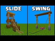 two screens showing the same swing and slide in minecraft, but different levels are available