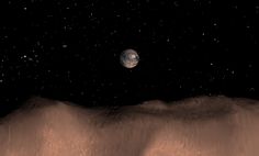 an artist's impression of the earth and its moon