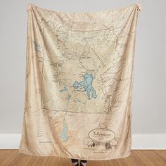 Yellowstone National Park Map Plush Blanket - McGovern & Company Grand Canyon Map, Forest Map, National Park Map, Colorado Plateau, Badlands National Park, National Parks Map, Comfy Blankets, Denali National Park, Plush Throw Blankets