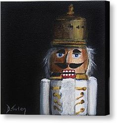 a painting of a nutcracker wearing a gold crown