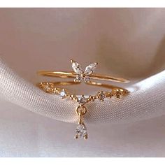 Sunflower Wedding Ring, Simplistic Jewelry, Fairytale Engagement Rings, Gold Hummingbird, Whimsical Ring, Dangle Ring, Butterfly Rings