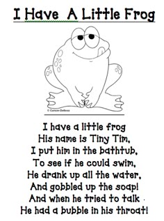 a frog poem with the words i have a little frog