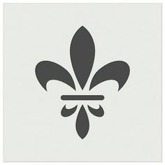 a black and white image of a fleur de lis logo on a gray background