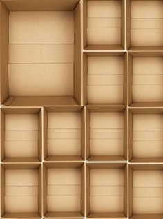 an open cardboard box with multiple compartments