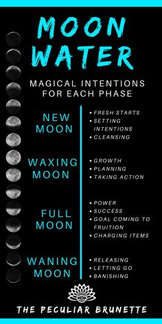 Make Moon Water, Moon Spells, Magia Das Ervas, Moon Water, New Moon Rituals, Wiccan Magic, Grimoire Book, Full Moon Ritual, Wiccan Spell Book