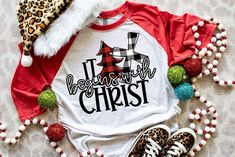 Christ Christmas, Christ Shirts, Christmas Youth, Buffalo Plaid Christmas Tree, Christmas Shirts For Kids, Womens Christmas Shirts, Christmas T Shirts, Screen Printing Shirts