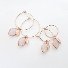 Rose Gold Hoop Earrings, October Birthstone Jewelry, 14k Gold Hoop Earrings, Gold Bar Earrings, Bar Stud Earrings, Diamond Hoop Earrings, Gold Drop Earrings, Bridesmaid Earrings, Bijoux Diy