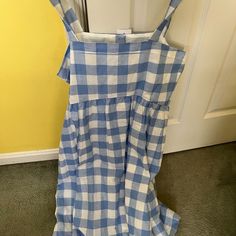 Size 10 Nwt J Crew Summer Dress. Cute Blue And White Check Pattern Light Blue Cotton Sundress Midi Dress, Summer Light Blue Cotton Midi Dress, Casual Cotton Maxi Dress For Picnic, Light Blue Casual Maxi Dress For Daywear, Casual Light Blue Sundress For Daywear, Casual Light Blue Maxi Dress For Daywear, Light Blue Cotton Midi Sundress, Blue Cotton Picnic Dress, Light Blue Cotton Sundress For Daywear