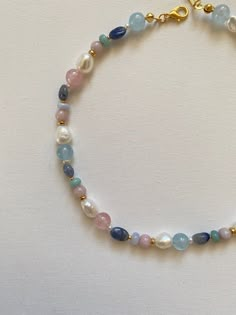 Multi Stone Necklace, Stone Necklace Designs, Handmade Jewelry Ideas Necklace, Self Made Jewelry, Gemstone Jewelry Diy, Natural Stones Jewelry, Semi Precious Stone Jewelry, Jewelry Pearl Necklace, Pearl Necklace Freshwater