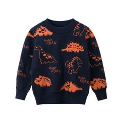 Boys Round Neck Various Cartoon Dinosaur Sweater Wholesale Boys Clothes - PrettyKid Cute Dinosaur Cartoon, Dinosaur Sweater, Dinosaur Cartoon, Boys Pattern, Boys And Girls Clothes, Clothes Cute, Dinosaur Pattern, Cartoon Dinosaur, Boys Sweaters