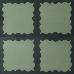 four pieces of black and white paper with scalloped edges